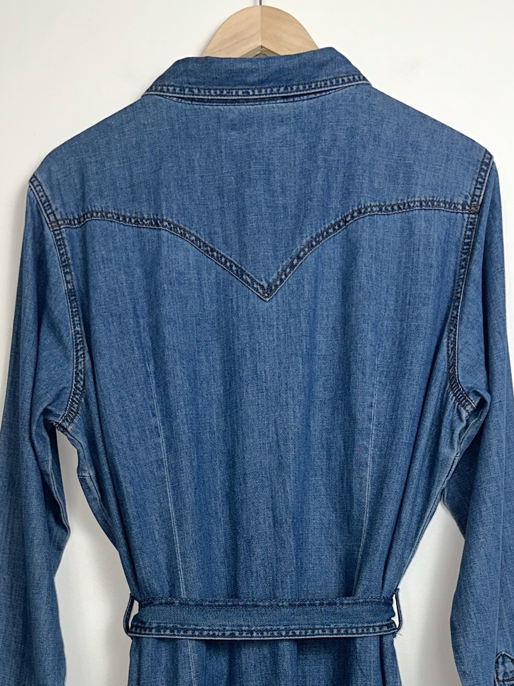 NWT Wrangler Long Sleeve Denim Snap Western Shirt Mini Dress - Picture 9 of 16